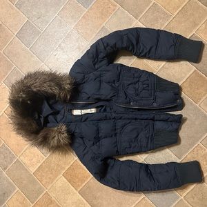 Abercrombie And Fitch Girls Jacket Large, Removable Fur Hood